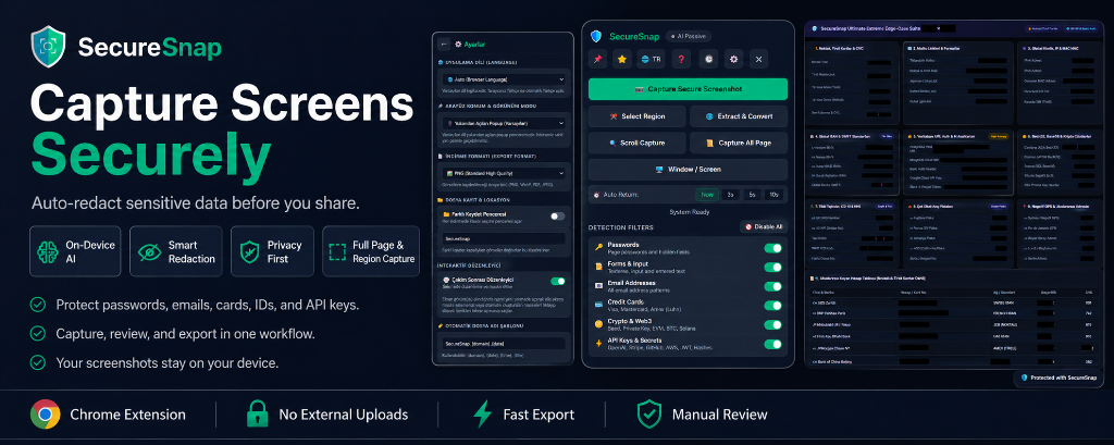 SecureSnap Chrome Extension Screen Capture